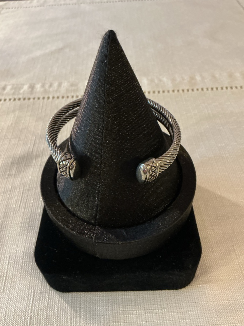 Two Tone Double Cable Cuff Bracelet - Picture 3 of 5